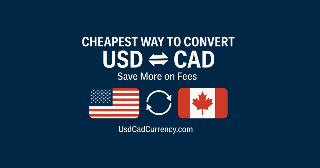 Cheapest way to convert USD to CAD – save fees | UsdCadCurrency.com