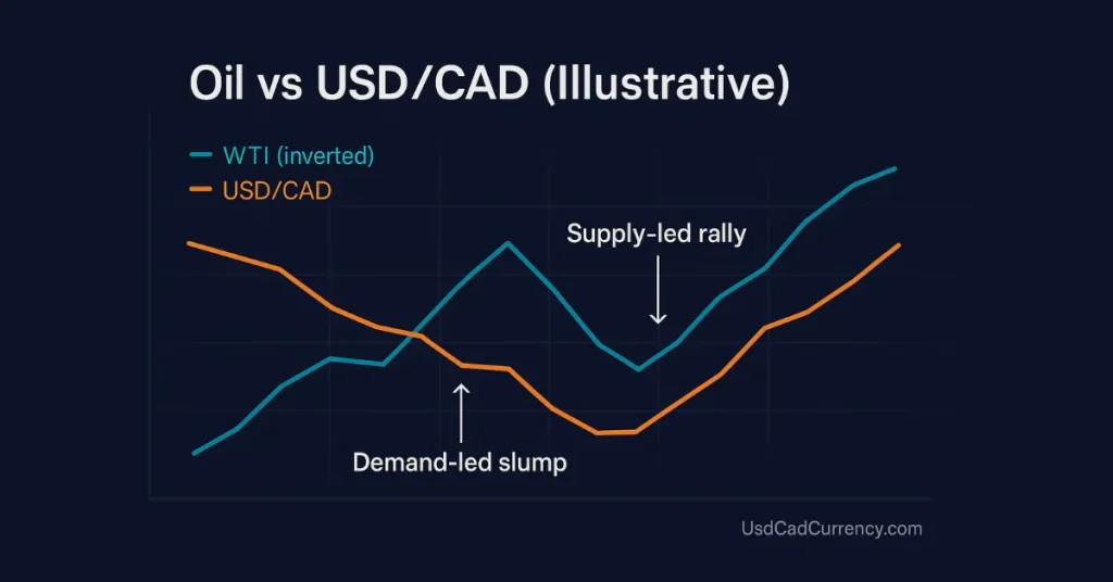 Why USD/CAD Important: oil–CAD correlation snapshot